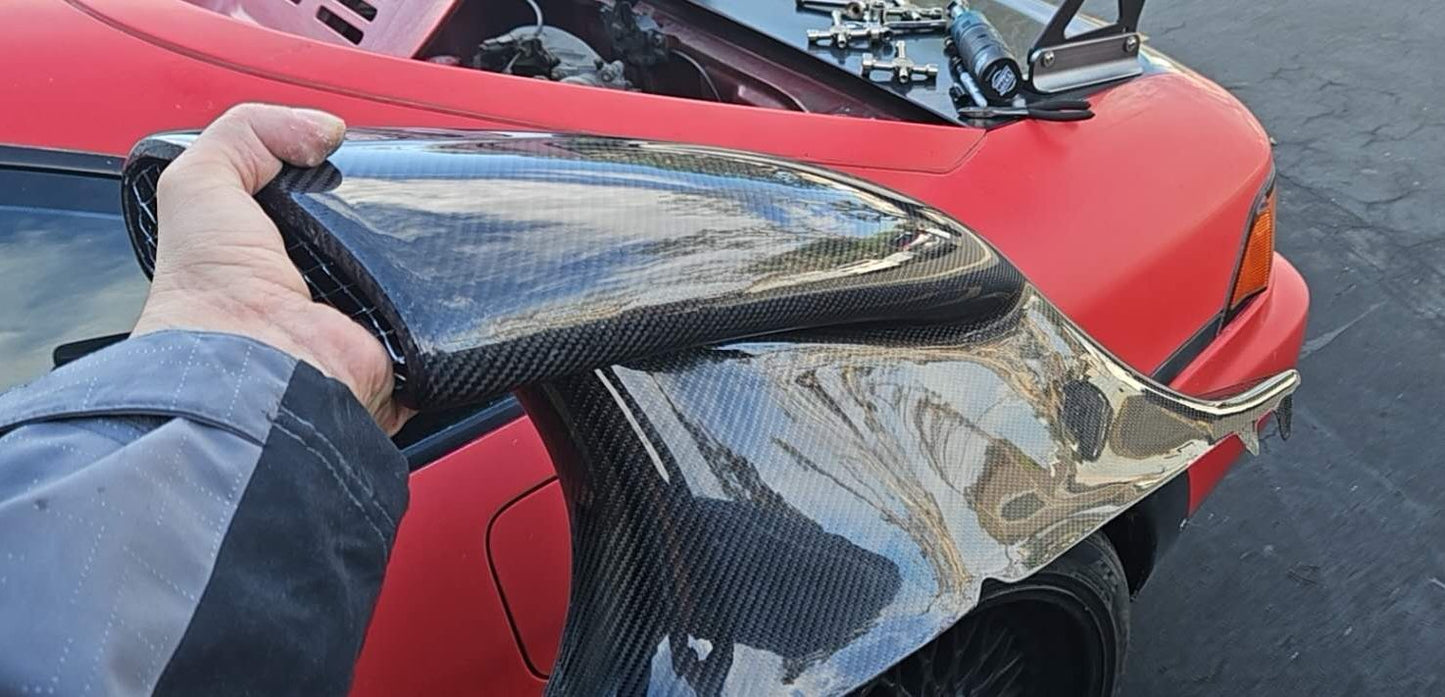 1991-96 Toyota MR-2 SW20 JDM Carbon Fiber Side Air Intake Engine Hood Scoop