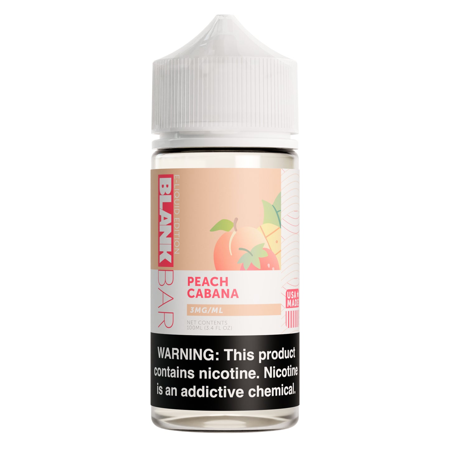 Peach Cabana - BLANK BAR 100mL Freebase E-Liquid