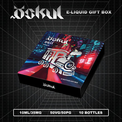 OSKUL Salt Nic Vape E Liquid Gift Box of 10 Flavors - 10mL 35mg Salt Nic Per Bottle