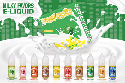 Raving Custard Salt Nic Vape E Liquid Gift Box of 10 Flavors - 10mL 35mg Salt Nic Per Bottle